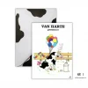 1 van harte gefeliciteerd koeienkaart particulier wenskaart koe cartoon kaart