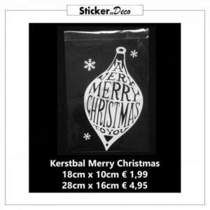 Kerstbal Merry Christmas Herbruikbare raamsticker statisch hechtend