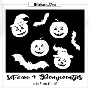 Halloween Pompoen set Herbruikbare raam sticker