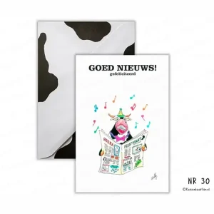 30 goed nieuws koeienkaart particulier wenskaart koe cartoon kaart
