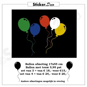 Ballon raamsticker herbruikbare vinyl