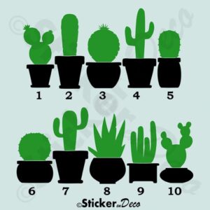 Cactus raamsticker herbruikbaar silhouette groen zwart