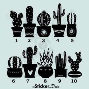 Cactus raamsticker herbruikbaar tekening zwart