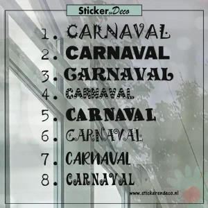 Carnaval Letters raamstickers herbruikbaar statische vinyl