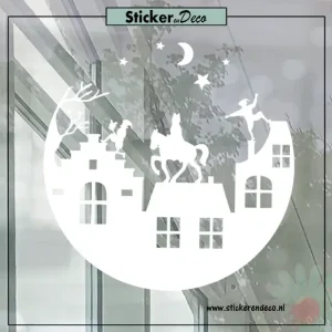 Cirkel Sinterklaas raamsticker wit Sticker en Deco