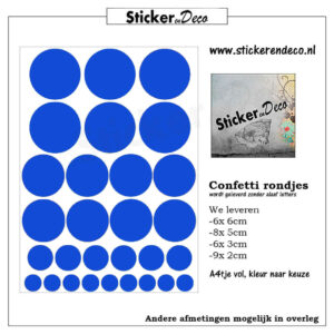 Confetti Rondjes a4 raamsticker herbruikbaar