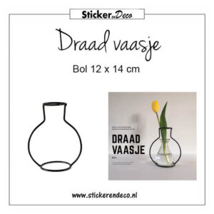 Draad vaasje Bol 12 x 14 cm