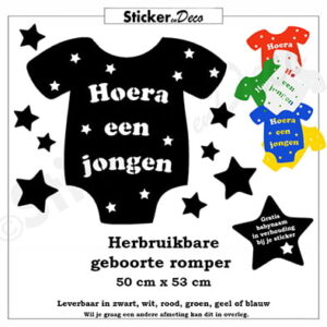 Geboorte romper jongen herbruikbare vinyl