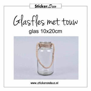 Glasfles met touw 10x20