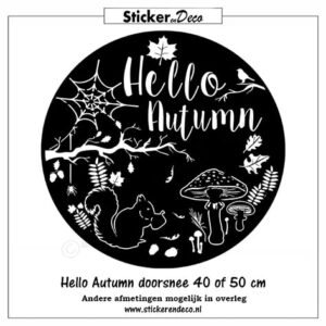 Raamsticker hello autumn rond