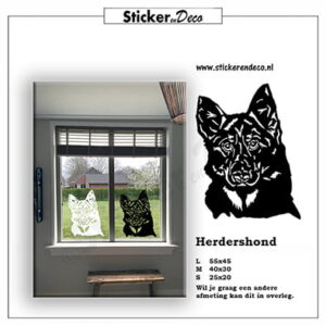 Herdershond raamsticker herbruikbare vinl