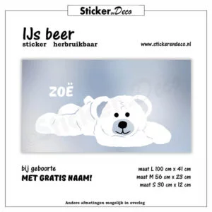 Ijsbeer raamsticker herbruikbare vinyl