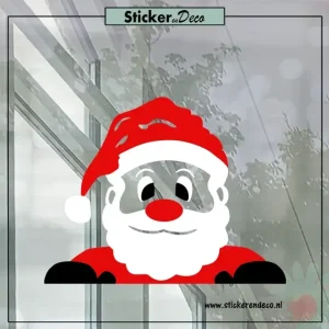 KERST Raamsticker gluur kerstman herbruikbaar