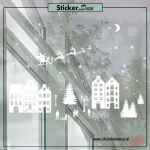 KERST Raamsticker set 4 in 1 kerst wit