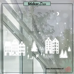 KERST Raamsticker set 4 in 1 winter