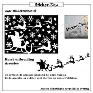 Raamsticker Kerst Arreslee uitbreiding set herbruikbare vinyl