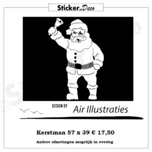 Kerstman air illustraties raamsticker