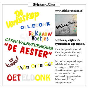 Carnaval Letters Carnavalsvereniging raamsticker herbruikbaar