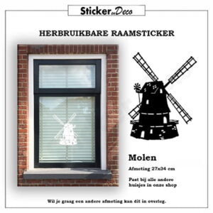 Raamsticker Molen herbruikbare vinyl raamfolie