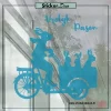 Paashaas bakfiets met kids T blauw copyright ®Sticker en Deco