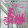 Paashaas bakfiets met kids T roze copyright ®Sticker en Deco