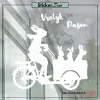 Paashaas bakfiets met kids wit copyright ®Sticker en Deco