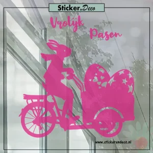 Paashaas bakfiets paaseieren T roze