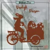 Paashaas bakfiets paaseieren bruin copyright ®Sticker en Deco