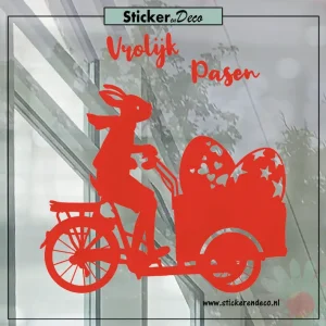 Paashaas bakfiets paaseieren rood