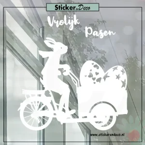 Paashaas bakfiets paaseieren wit