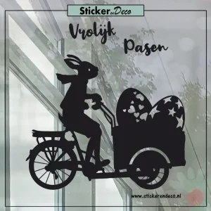 Paashaas bakfiets paaseieren zwart