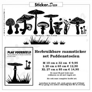 Raamsticker paddenstoelen