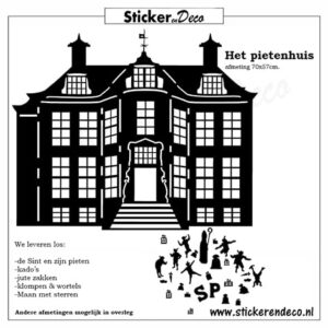 Pietenhuis Raamsticker herbruikbare raamsticker sinterklaas