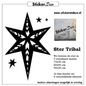 Raamsticker Ster tribal kerst herbruikbare raamstickers