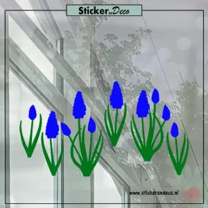 Raamsticker blauwe druifjes paars blauw herbruikbaar