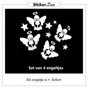 Engeltjes set Herbruikbare raamsticker statisch hechtend