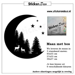 Raamsticker maan met bos kerst herbruikbare raamstickers