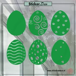 Raamsticker pasen Paasei set Mix groen