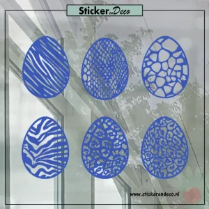 Raamsticker pasen Paasei set Skin blauw