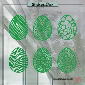 Raamsticker pasen Paasei set Skin groen