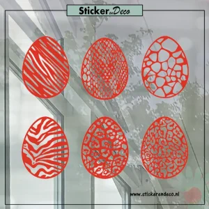 Raamsticker pasen Paasei set Skin rood