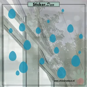 Raamsticker pasen eitjes confetti transparant blauw