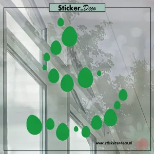 Raamsticker pasen eitjes confetti transparant groen