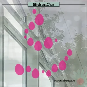 Raamsticker pasen eitjes confetti transparant roze