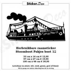 Raamsticker Stoomboot herbruikbaar