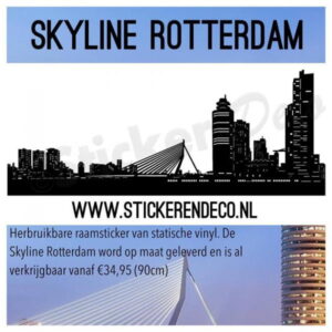 Rotterdam Skyline Statisch hechtende raamsticker