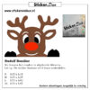 Rudolf het rendier gluur rendier raamsticker herbruikbaar Rudolph the Red-Nosed Reindeer