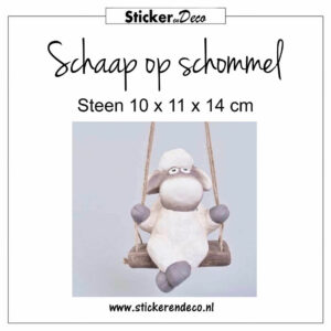 Schaap op Schommel steen Deco