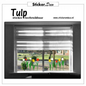 Tulp herbruikbare sticker raam