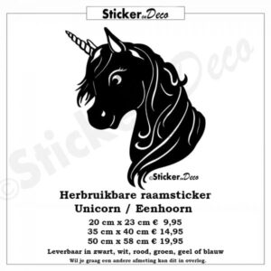 Unicorn Eenhoorn raamsticker herbruikbaar